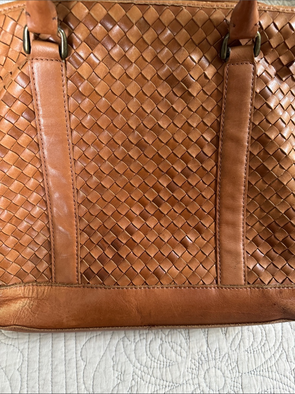 L.L. Bean Woven Leather Tote in Cognac - Picture 13 of 13